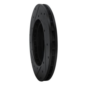 Mazda 626 Brake Rotor (1) - Front Right - R1 Concepts - Drilled & Slotted - Black - `92-`03